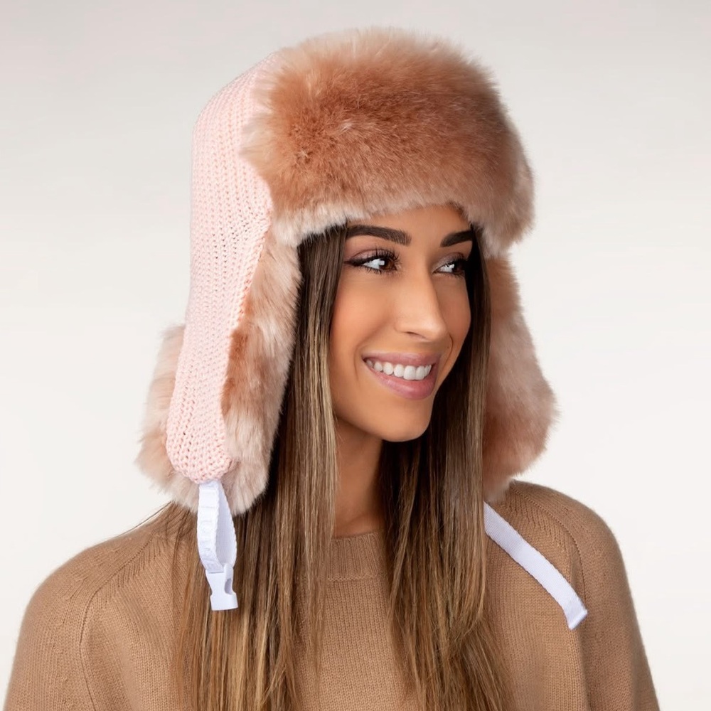 Love Your Melon Faux Fur Collection Pink Trapper Hat